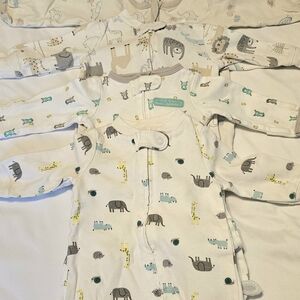 Animal Print Baby Onesies Set of 4 (0-3 Months)